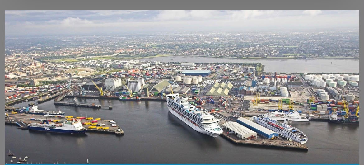 Dublin Port aerial view